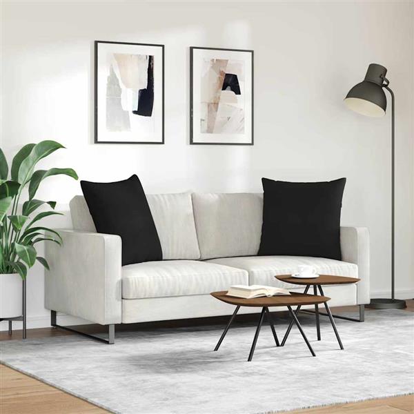 Grote foto vidaxl sofa kussens 2 stuks zwart 60 x 60 cm stof huis en inrichting woningdecoratie