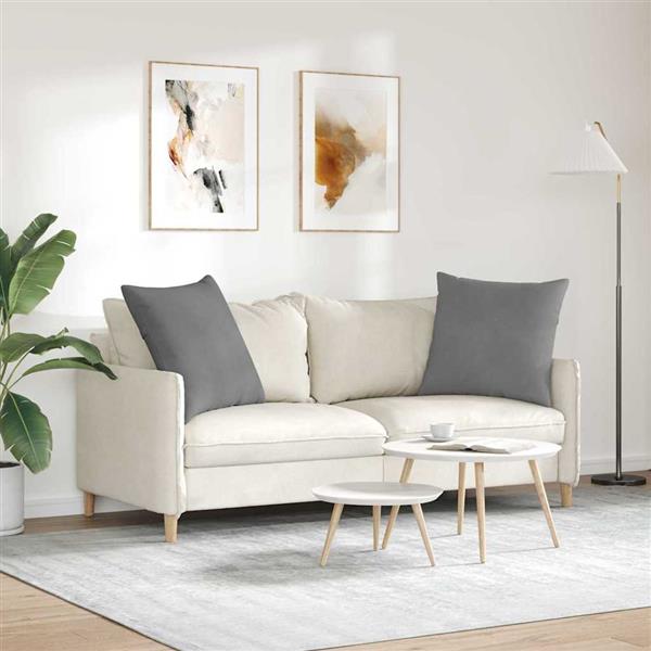 Grote foto vidaxl sofa kussens 2 stuks donkergrijs 60 x 60 cm stof huis en inrichting woningdecoratie