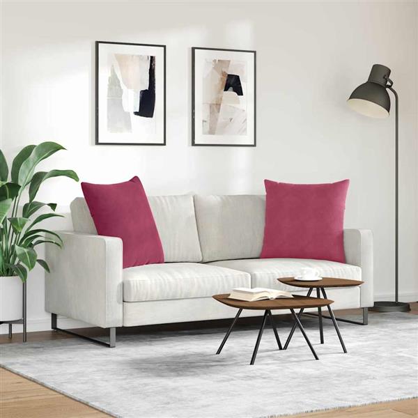 Grote foto vidaxl sofa kussens 2 stuks wijnrood 60 x 60 cm cordstof huis en inrichting woningdecoratie