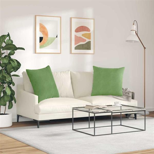 Grote foto vidaxl sofa kussens 2 stuks lichtgroen 60 x 60 cm cordstof huis en inrichting woningdecoratie