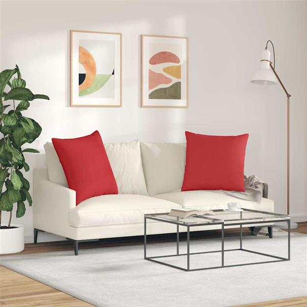 Grote foto vidaxl sofa kussens 2 stuks rood 60 x 60 cm stof huis en inrichting woningdecoratie