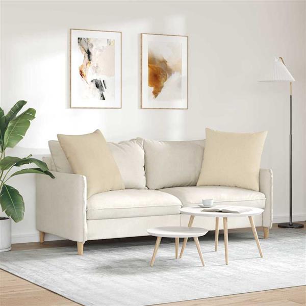 Grote foto vidaxl sofa kussens 2 stuks cr me 60 x 60 cm stof huis en inrichting woningdecoratie