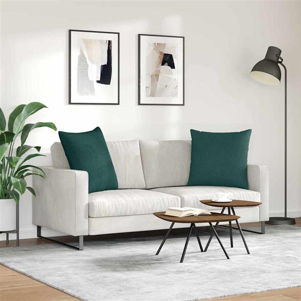 Grote foto vidaxl sofa kussens 2 stuks donkergroen 60 x 60 cm stof huis en inrichting woningdecoratie