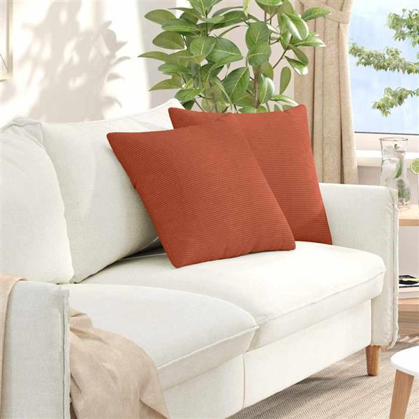 Grote foto vidaxl sofa kussens 2 stuks rood oranje 50 x 50 cm cordstof huis en inrichting woningdecoratie
