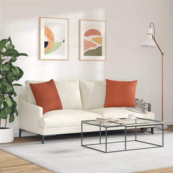 Grote foto vidaxl sofa kussens 2 stuks rood oranje 50 x 50 cm cordstof huis en inrichting woningdecoratie