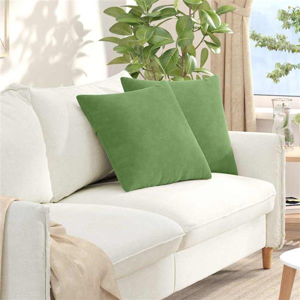 Grote foto vidaxl sofa kussens 2 stuks lichtgroen 50 x 50 cm cordstof huis en inrichting woningdecoratie