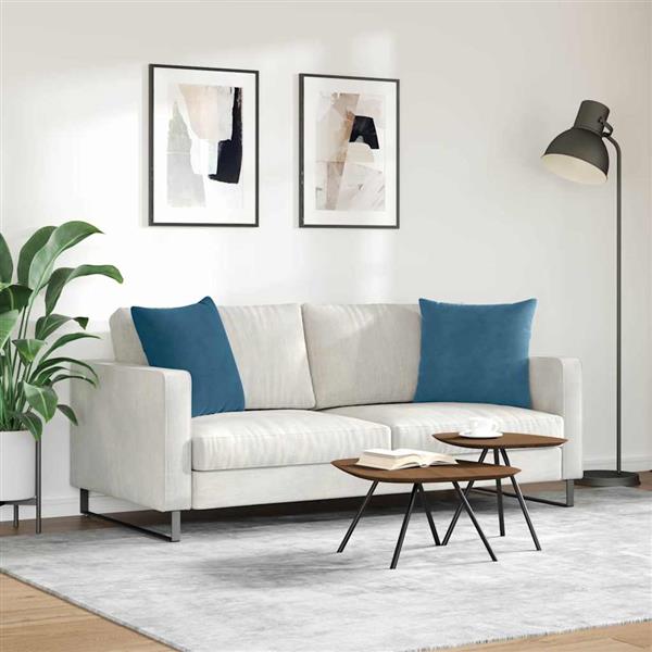 Grote foto vidaxl sofa kussens 2 stuks blauw 50 x 50 cm cordstof huis en inrichting woningdecoratie