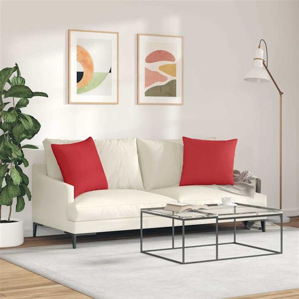 Grote foto vidaxl sofa kussens 2 stuks rood 50 x 50 cm stof huis en inrichting woningdecoratie