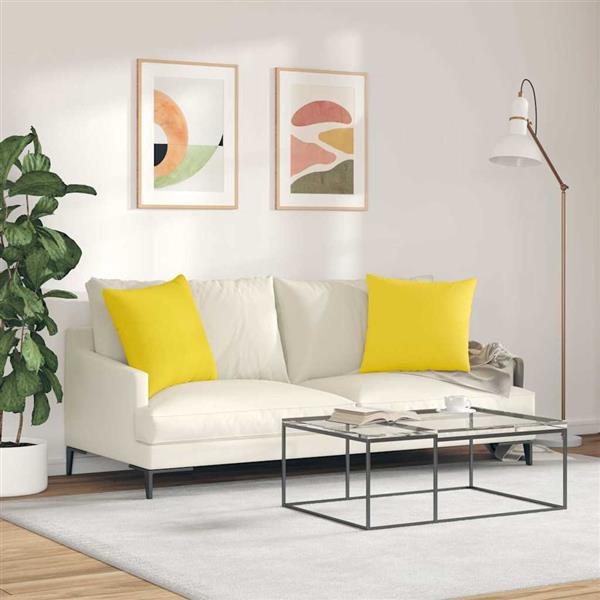 Grote foto vidaxl sofa kussens 2 stuks lichtgeel 50 x 50 cm stof huis en inrichting woningdecoratie