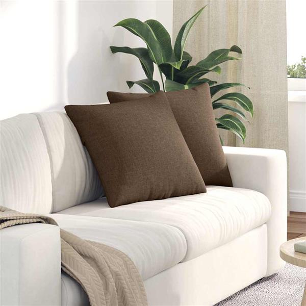 Grote foto vidaxl sofa kussens 2 stuks bruin 50 x 50 cm stof huis en inrichting woningdecoratie