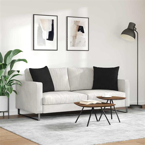 Grote foto vidaxl sofa kussens 2 stuks zwart 50 x 50 cm stof huis en inrichting woningdecoratie