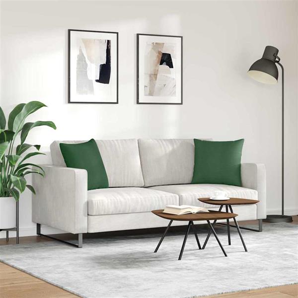 Grote foto vidaxl sofa kussens 2 stuks donkergroen 45 x 45 cm cordstof huis en inrichting woningdecoratie