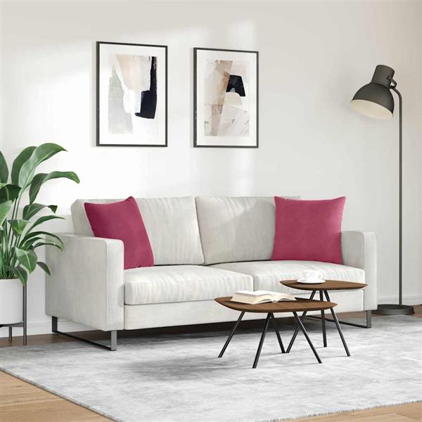 Grote foto vidaxl sofa kussens 2 stuks wijnrood 45 x 45 cm cordstof huis en inrichting woningdecoratie