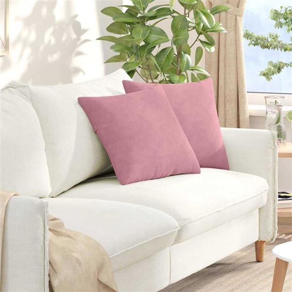 Grote foto vidaxl sofa kussens 2 stuks roze 45 x 45 cm cordstof huis en inrichting woningdecoratie