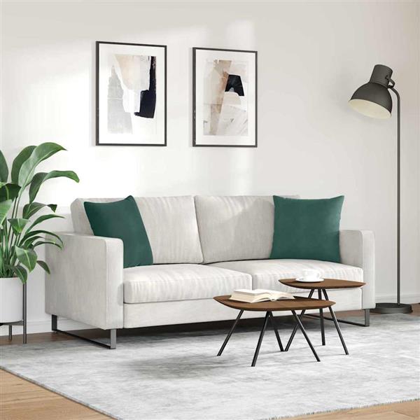 Grote foto vidaxl sofa kussens 2 stuks donkergroen 45 x 45 cm cordstof huis en inrichting woningdecoratie