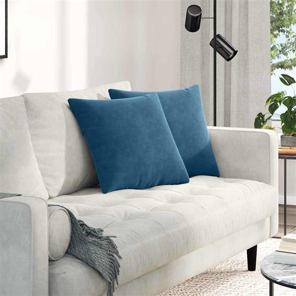 Grote foto vidaxl sofa kussens 2 stuks blauw 45 x 45 cm cordstof huis en inrichting woningdecoratie