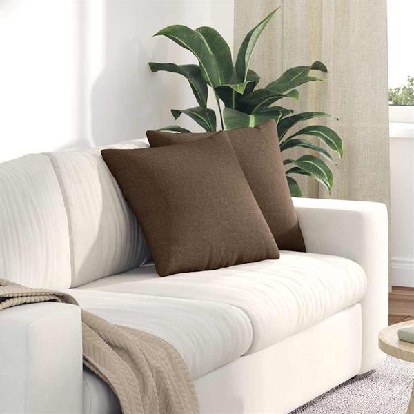 Grote foto vidaxl sofa kussens 2 stuks bruin 45 x 45 cm stof huis en inrichting woningdecoratie