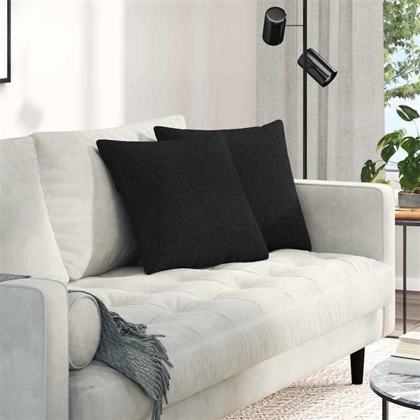 Grote foto vidaxl sofa kussens 2 stuks zwart 45 x 45 cm stof huis en inrichting woningdecoratie
