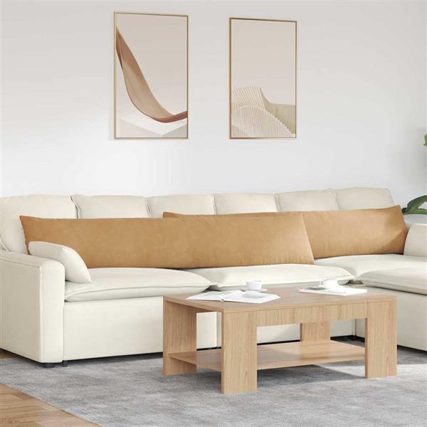 Grote foto vidaxl sofa kussens 2 stuks bruin 200 x 40 cm cordstof huis en inrichting woningdecoratie