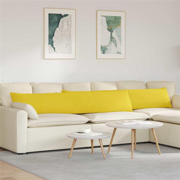 Grote foto vidaxl sofa kussens 2 stuks lichtgeel 200 x 40 cm stof huis en inrichting woningdecoratie