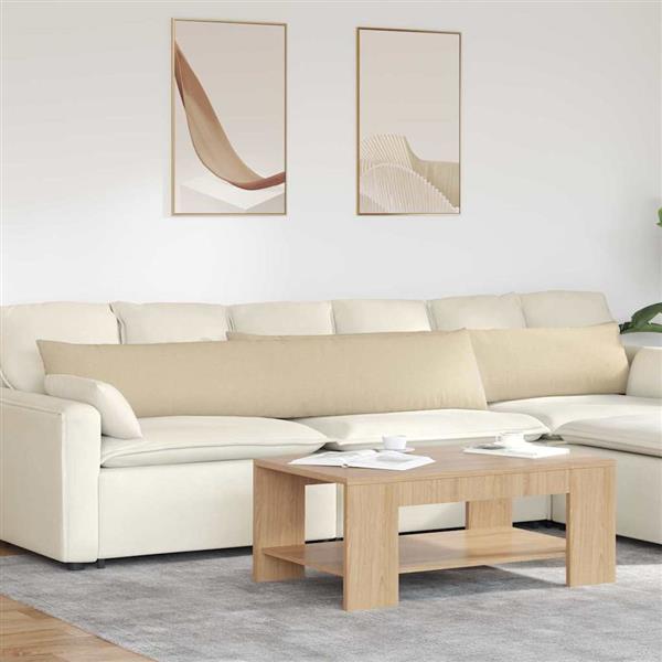 Grote foto vidaxl sofa kussens 2 stuks cr me 200 x 40 cm stof huis en inrichting woningdecoratie