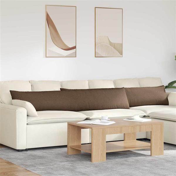 Grote foto vidaxl sofa kussens 2 stuks bruin 200 x 40 cm stof huis en inrichting woningdecoratie