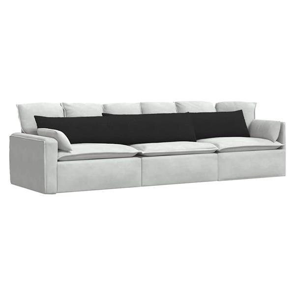 Grote foto vidaxl sofa kussens 2 stuks zwart 200 x 40 cm stof huis en inrichting woningdecoratie