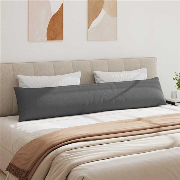 Grote foto vidaxl sofa kussens 2 stuks donkergrijs 200 x 40 cm stof huis en inrichting woningdecoratie