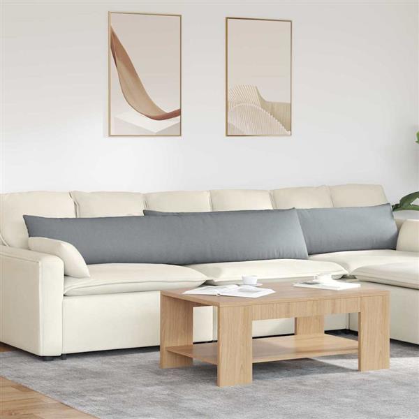 Grote foto vidaxl sofa kussens 2 stuks lichtgrijs 200 x 40 cm stof huis en inrichting woningdecoratie