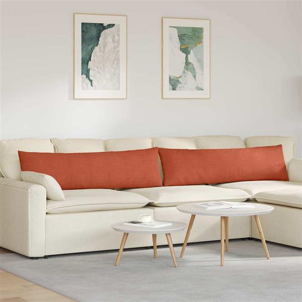 Grote foto vidaxl sofa kussens 2 stuks rood oranje 145 x 40 cm cordstof huis en inrichting woningdecoratie
