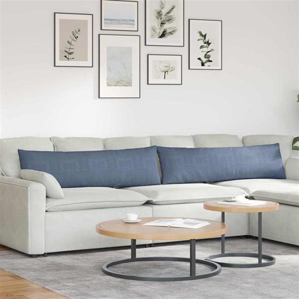 Grote foto vidaxl sofa kussens 2 stuks blauw 145 x 40 cm cordstof huis en inrichting woningdecoratie