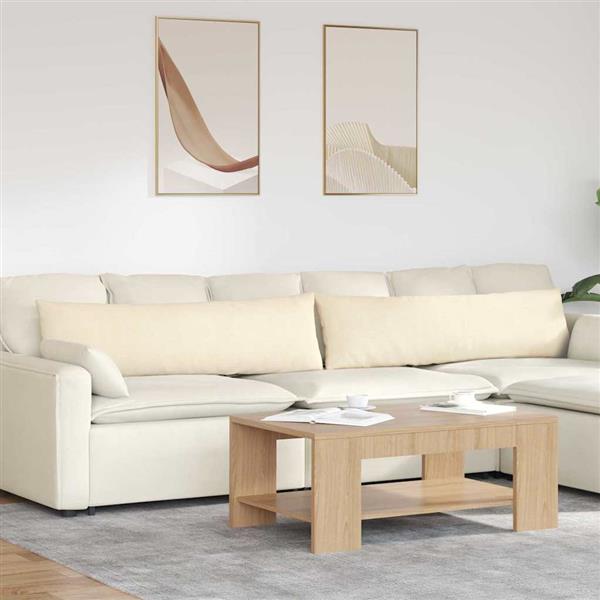 Grote foto vidaxl sofa kussens 2 stuks cr me 145 x 40 cm cordstof huis en inrichting woningdecoratie