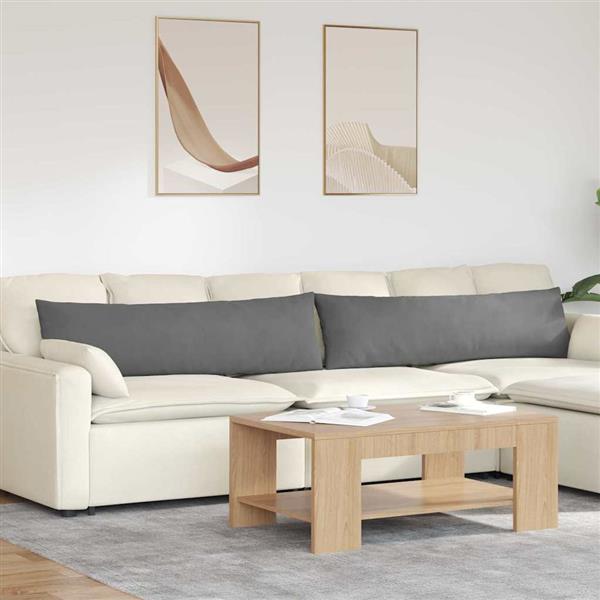 Grote foto vidaxl sofa kussens 2 stuks donkergrijs 145 x 40 cm stof huis en inrichting woningdecoratie