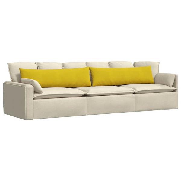 Grote foto vidaxl sofa kussens 2 stuks geel 145 x 40 cm cordstof huis en inrichting woningdecoratie