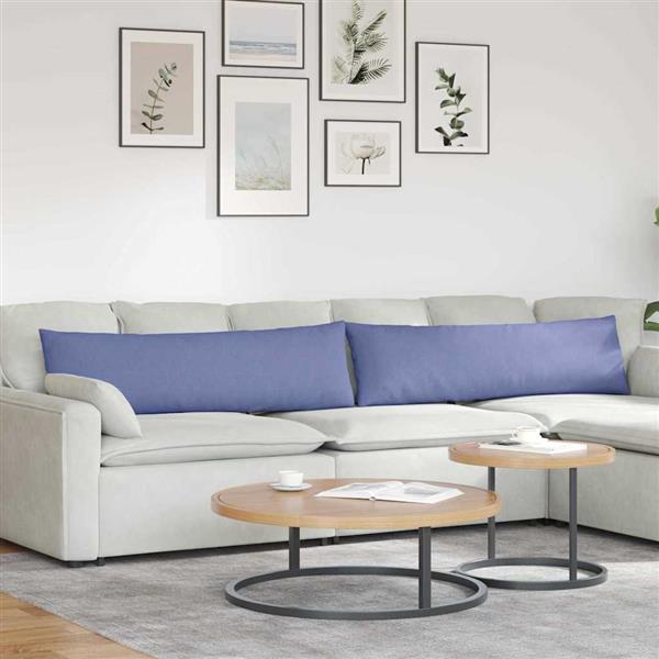 Grote foto vidaxl sofa kussens 2 stuks blauw 145 x 40 cm stof huis en inrichting woningdecoratie