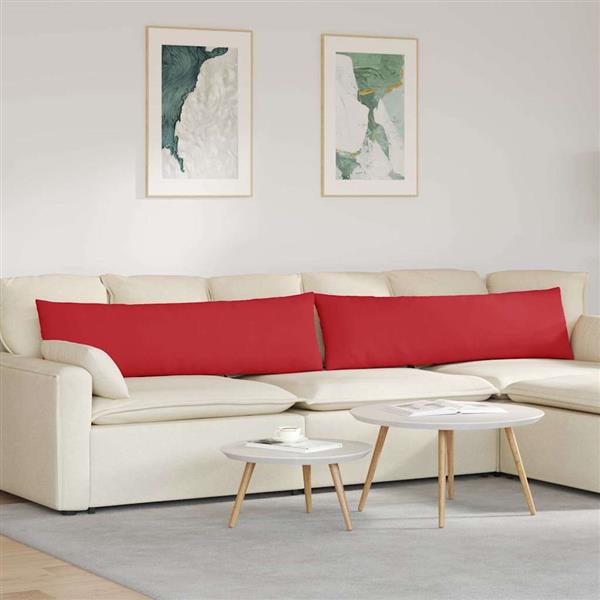 Grote foto vidaxl sofa kussens 2 stuks rood 145 x 40 cm stof huis en inrichting woningdecoratie
