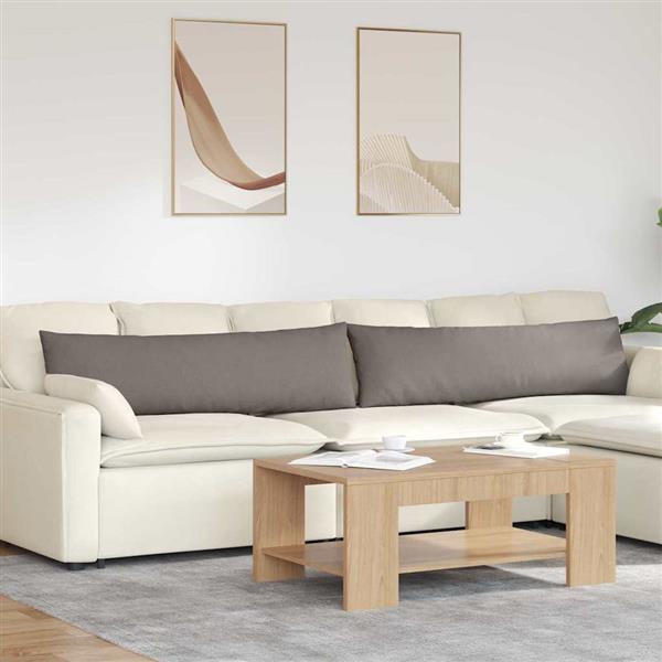 Grote foto vidaxl sofa kussens 2 stuks taupe 145 x 40 cm stof huis en inrichting woningdecoratie