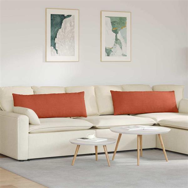 Grote foto vidaxl sofa kussens 2 stuks rood oranje 120 x 40 cm cordstof huis en inrichting woningdecoratie
