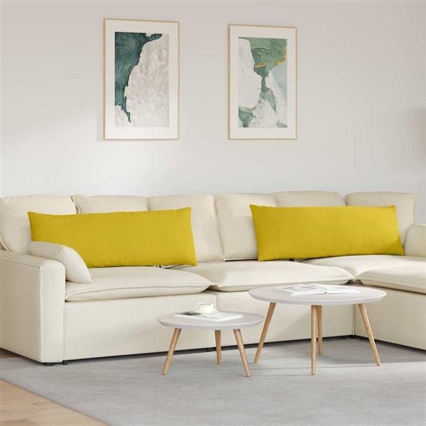 Grote foto vidaxl sofa kussens 2 stuks geel 120 x 40 cm cordstof huis en inrichting woningdecoratie