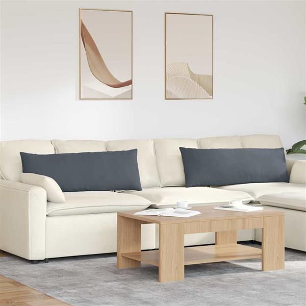 Grote foto vidaxl sofa kussens 2 stuks donkergrijs 120 x 40 cm cordstof huis en inrichting woningdecoratie