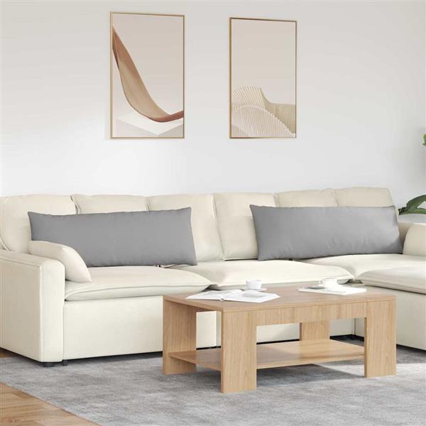 Grote foto vidaxl sofa kussens 2 stuks grijs 120 x 40 cm stof huis en inrichting woningdecoratie