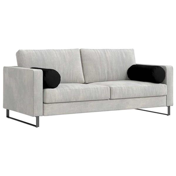 Grote foto vidaxl bolster kussens 2 stuks zwart 25 x 70 cm microvezel stof huis en inrichting woningdecoratie