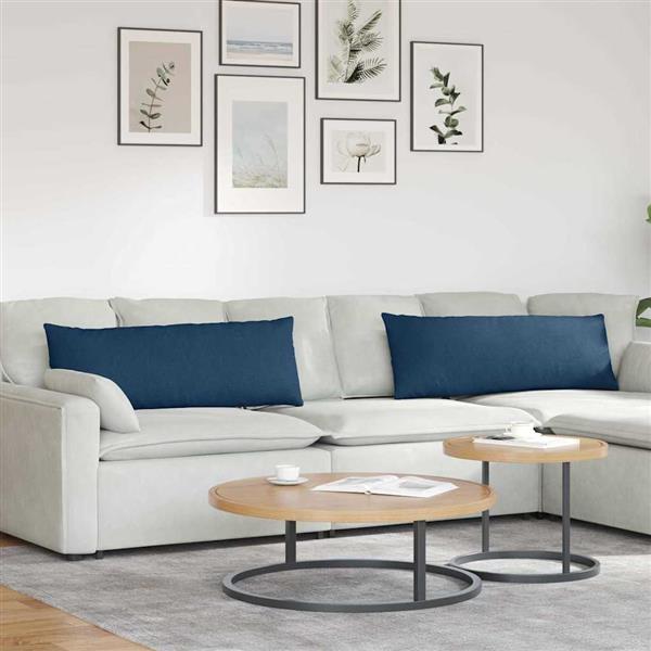 Grote foto vidaxl sofa kussens 2 stuks blauw 120 x 40 cm stof huis en inrichting woningdecoratie