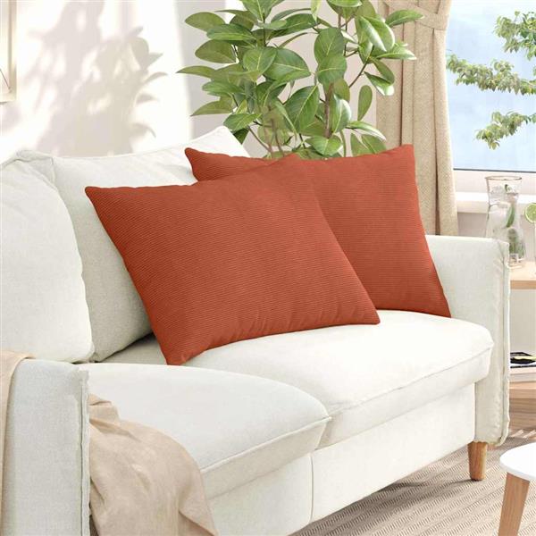 Grote foto vidaxl sofa kussens 2 stuks rood oranje 70 x 50 cm cordstof huis en inrichting woningdecoratie