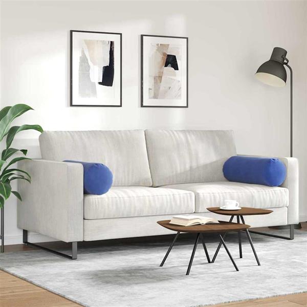 Grote foto vidaxl bolster kussens 2 stuks politieblauw 25 x 70 cm cordstof huis en inrichting woningdecoratie