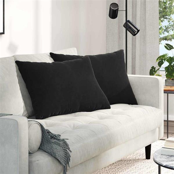 Grote foto vidaxl sofa kussens 2 stuks zwart 70 x 50 cm cordstof huis en inrichting woningdecoratie