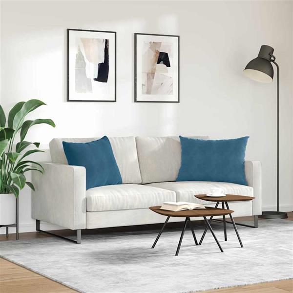 Grote foto vidaxl sofa kussens 2 stuks blauw 70 x 50 cm cordstof huis en inrichting woningdecoratie
