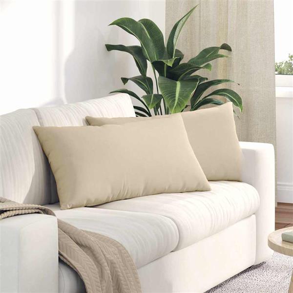 Grote foto vidaxl sofa kussens 2 stuks cr me 80 x 40 cm stof huis en inrichting woningdecoratie