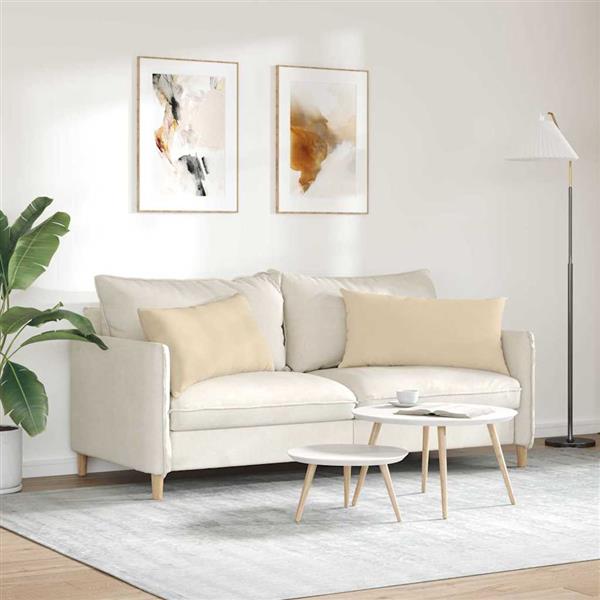 Grote foto vidaxl sofa kussens 2 stuks cr me 80 x 40 cm stof huis en inrichting woningdecoratie