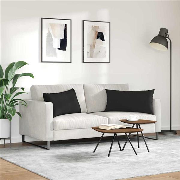 Grote foto vidaxl sofa kussens 2 stuks zwart 80 x 40 cm stof huis en inrichting woningdecoratie